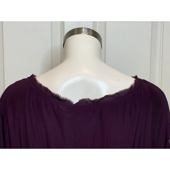 Ramy Brook Merlot Purple Silk Smocked Karlye Blouse Top, Size S, NWT! $295 - Picture 6 of 8